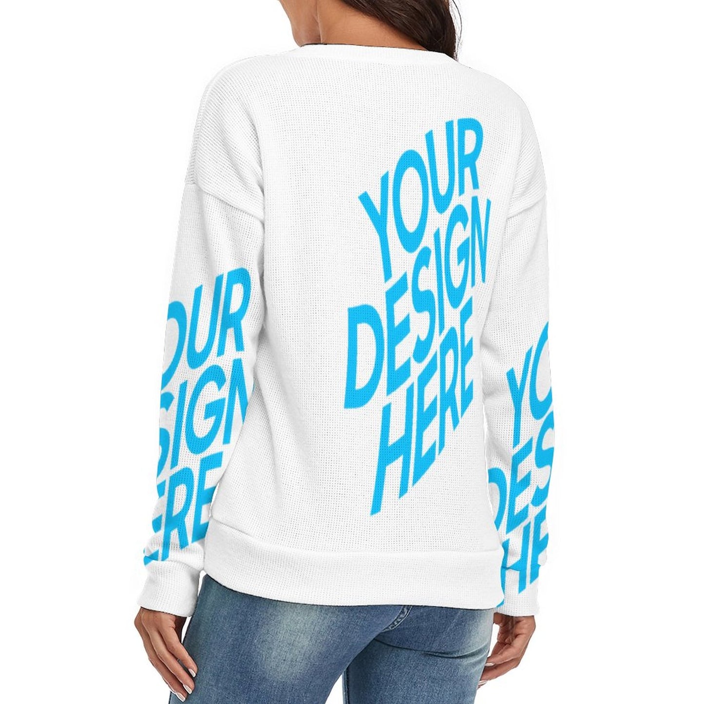 女士V领毛衣MY02 (单图) 图文定制设计