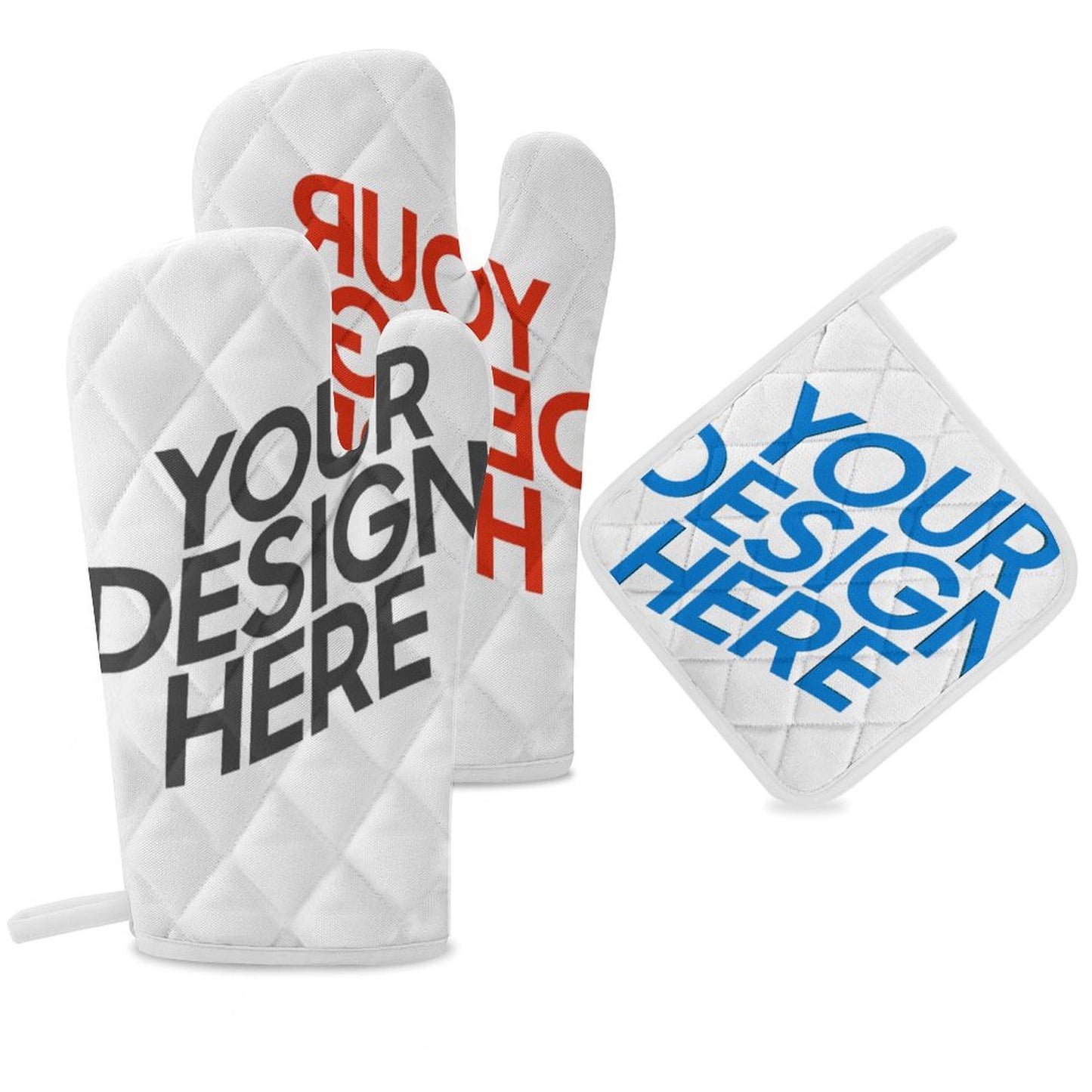 隔热手套和锅垫 (三件套) (多图) (镜像) 图文定制设计