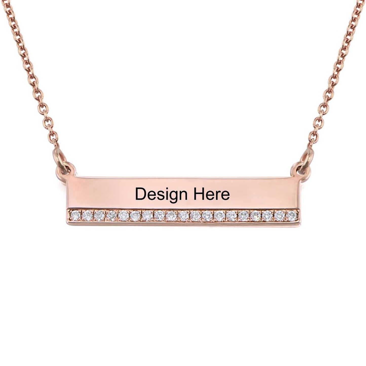 镶钻条形项链X0012图文定制设计