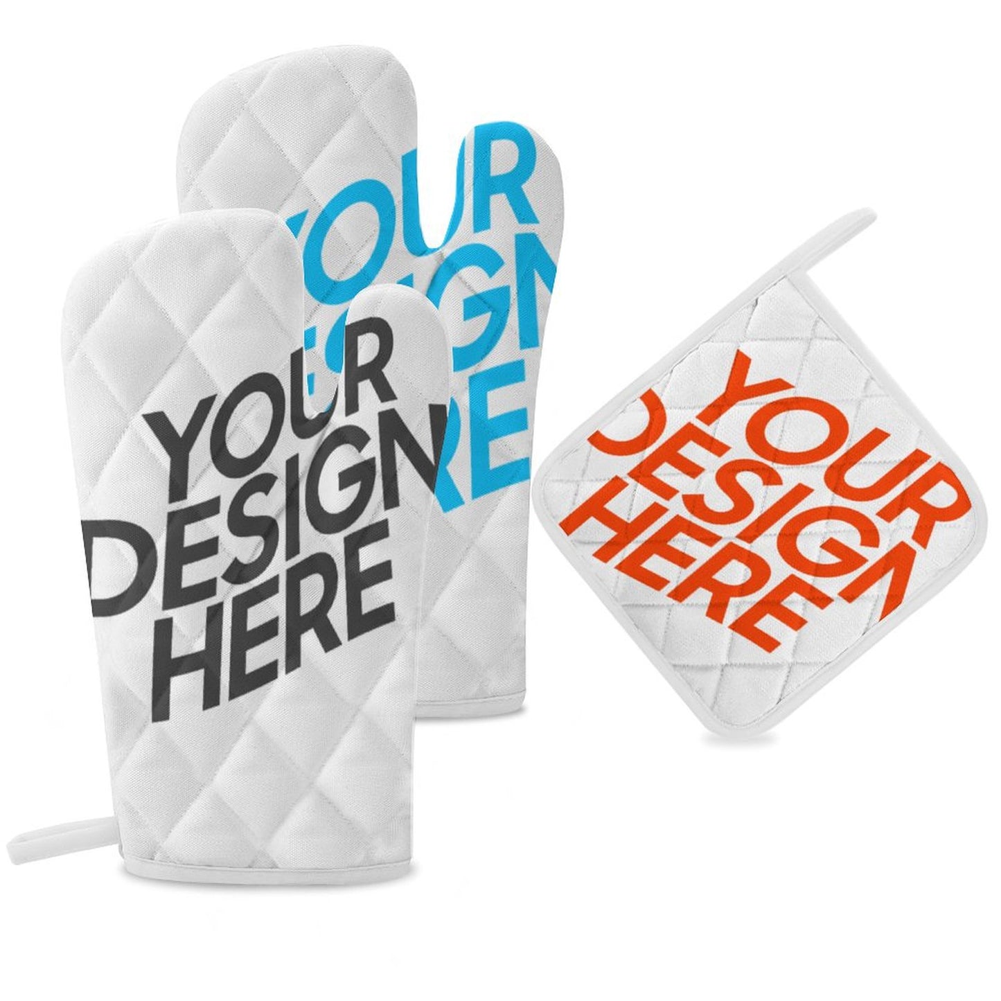 隔热手套和锅垫 (三件套) (多图) (非镜像) 图文定制设计