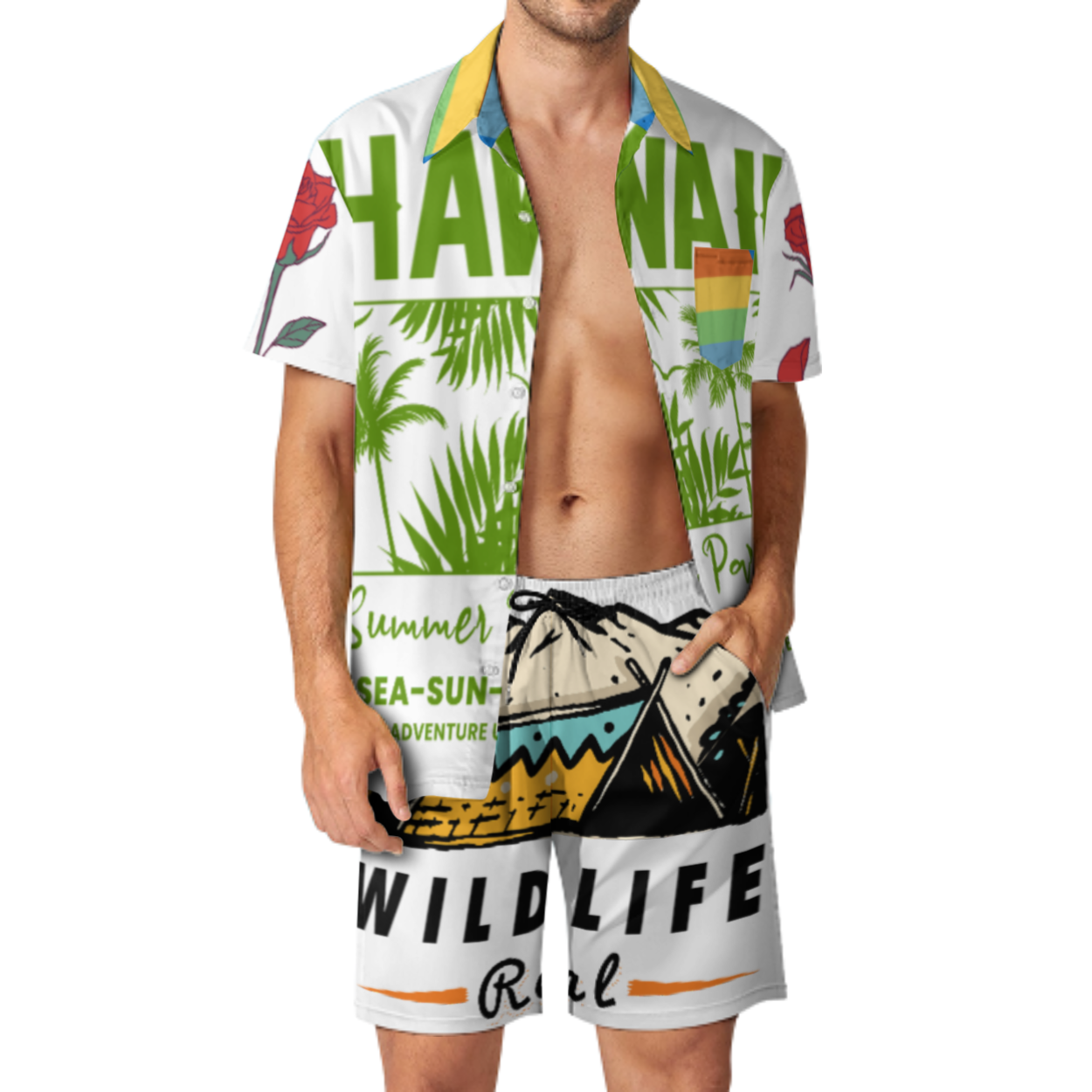 休闲沙滩套装 (多图) 图文定制设计