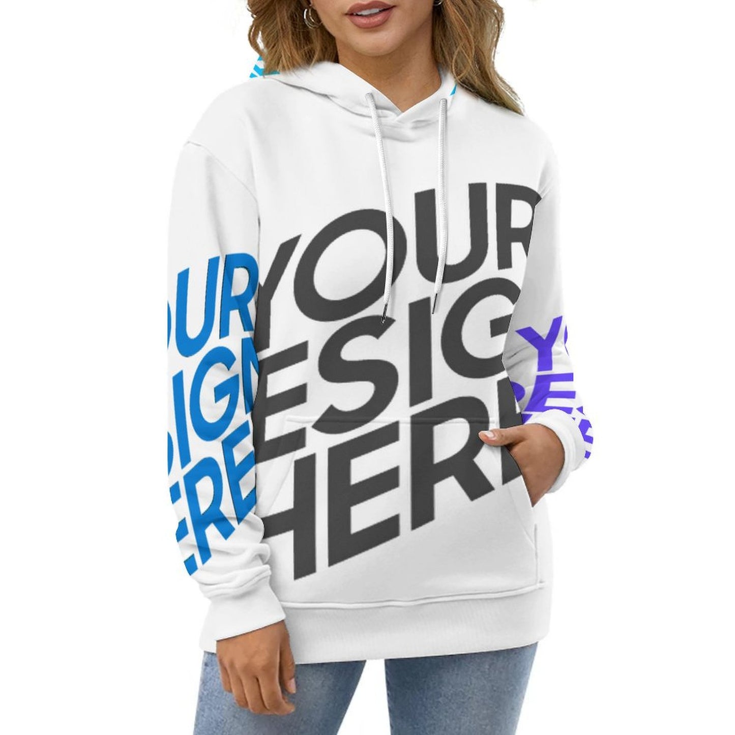 双层帽全印成人卫衣 (男女通用款) 图文定制设计