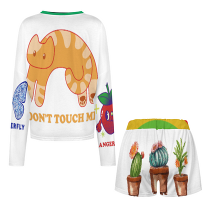 女士扣领睡衣套装203 (多图) 图文定制设计