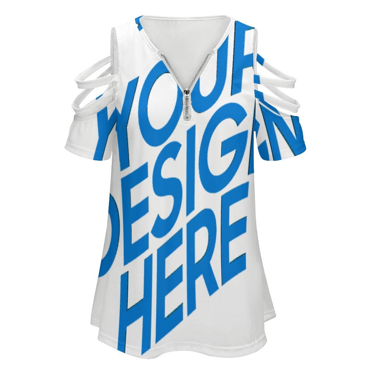 BE拉链露肩上衣 (单图) 图文定制设计