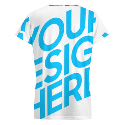 女式V领短袖T恤VT (单图) 图文定制设计