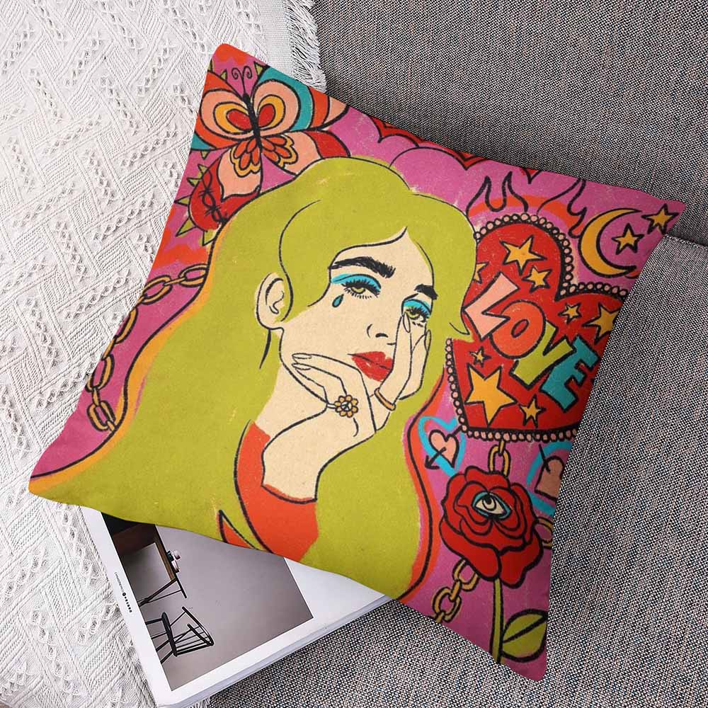 涤纶抱枕套 (2个1组) 图文定制设计 (双面同图)