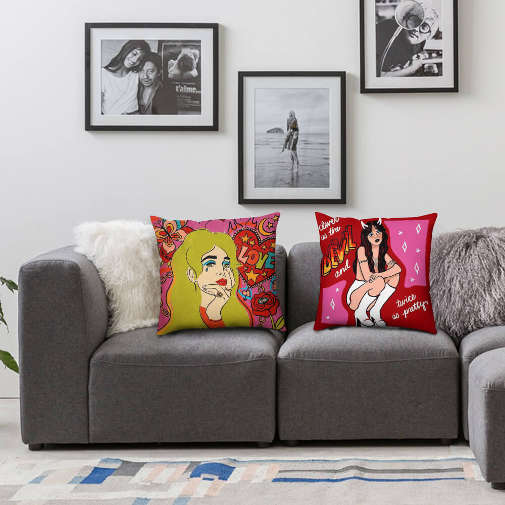 涤纶抱枕套 (2个1组) 图文定制设计 (双面同图)