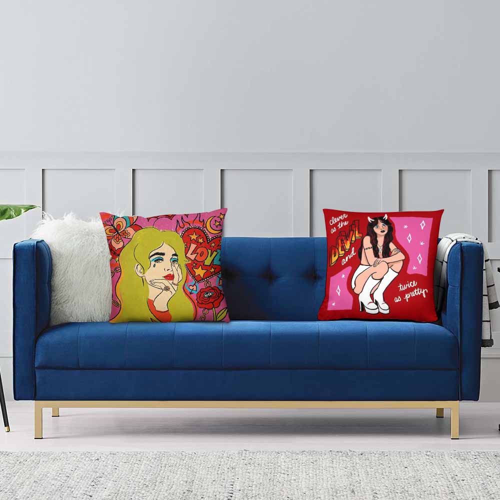 涤纶抱枕套 (2个1组) 图文定制设计 (双面同图)