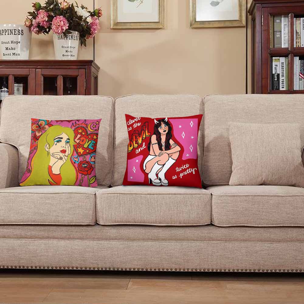 涤纶抱枕套 (2个1组) 图文定制设计 (双面同图)