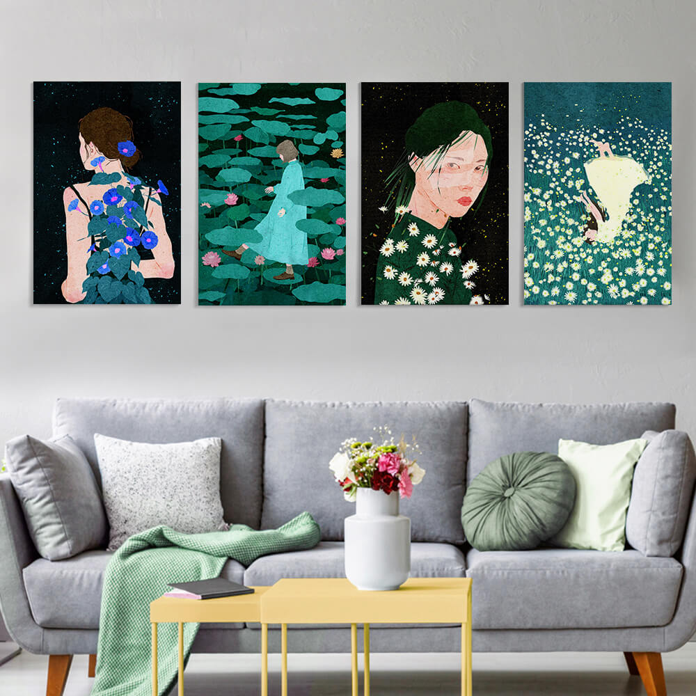 挂画—四联多图 (竖版2:3) 图文定制设计