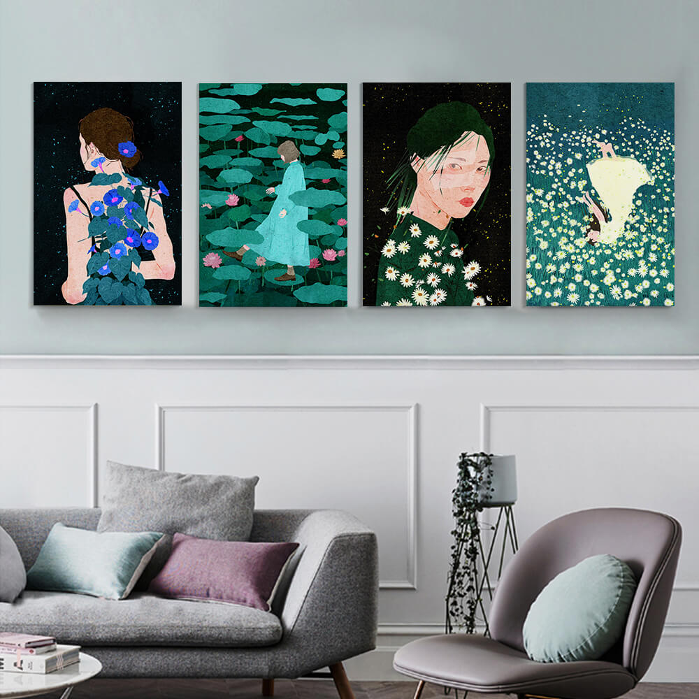 挂画—四联多图 (竖版2:3) 图文定制设计