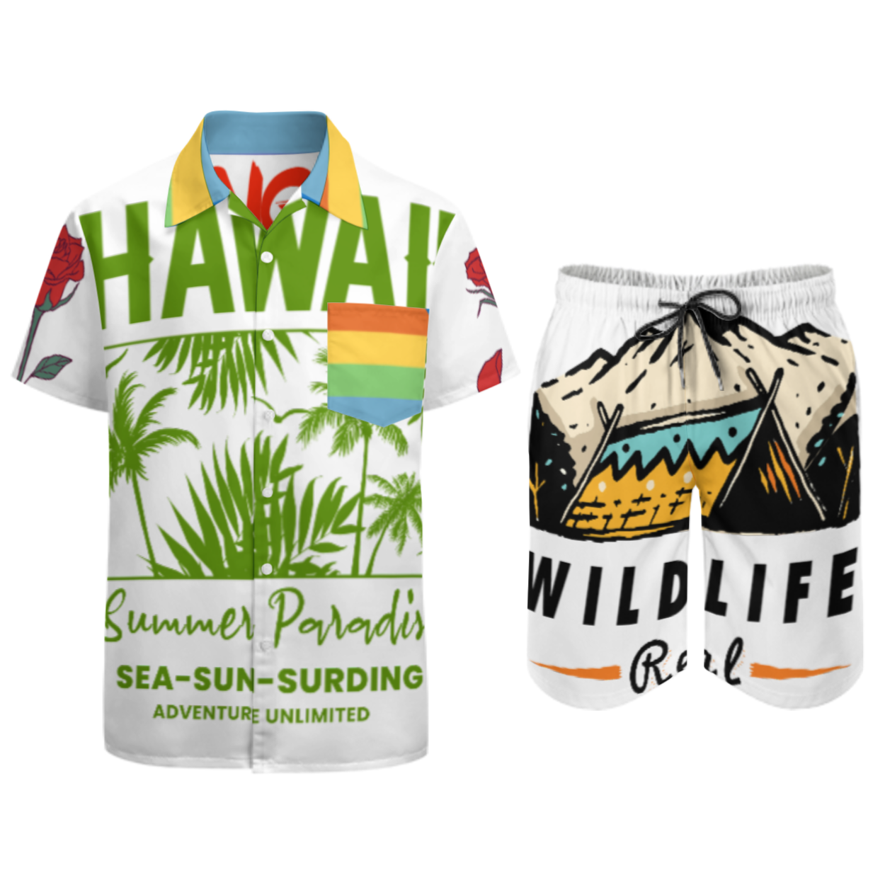 休闲沙滩套装 (多图) 图文定制设计