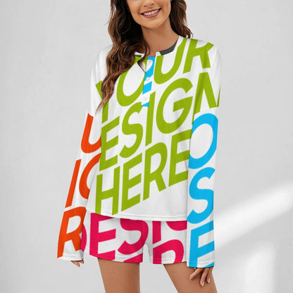 女士扣领睡衣套装203 (多图) 图文定制设计