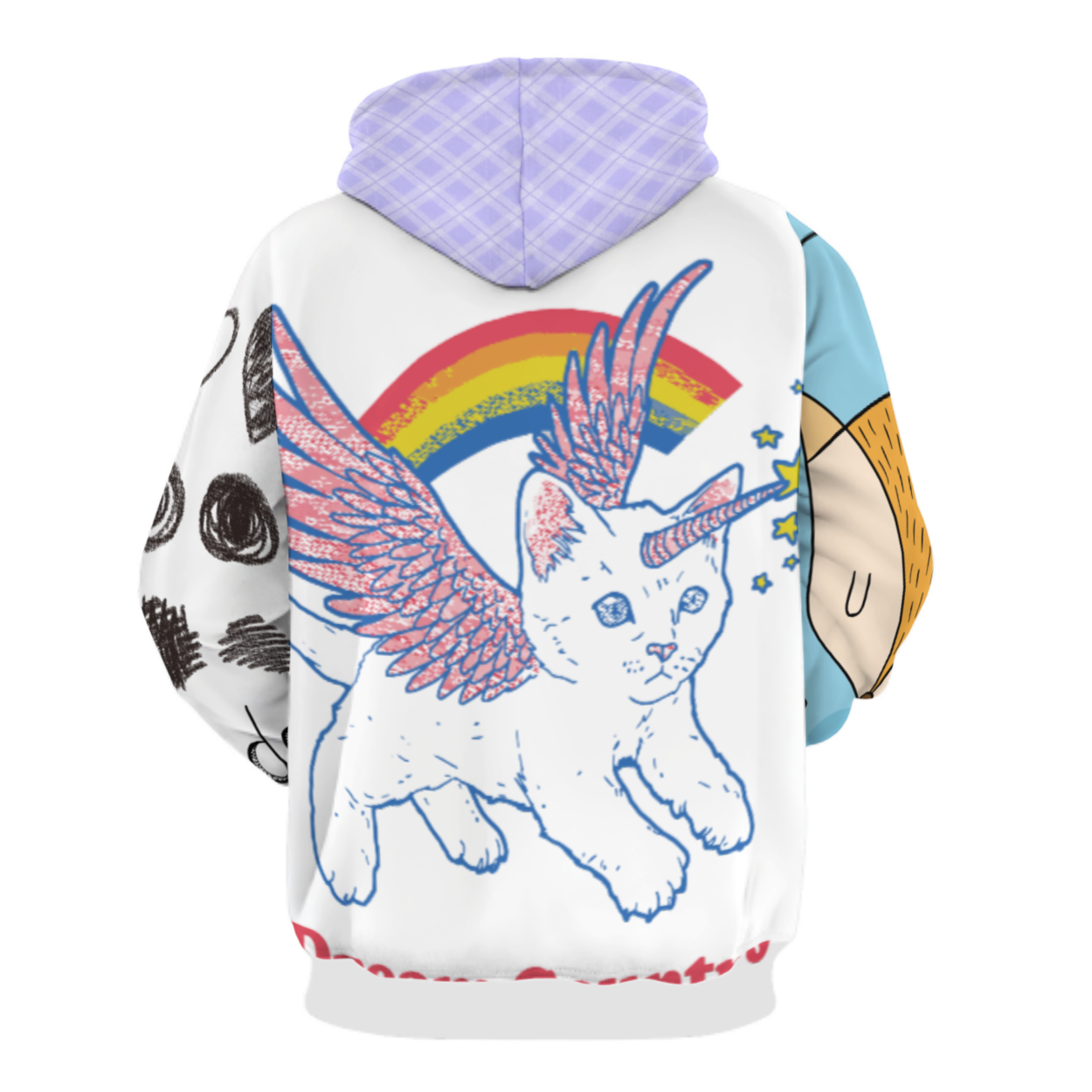 双层帽全印成人卫衣 (男女通用款) 图文定制设计