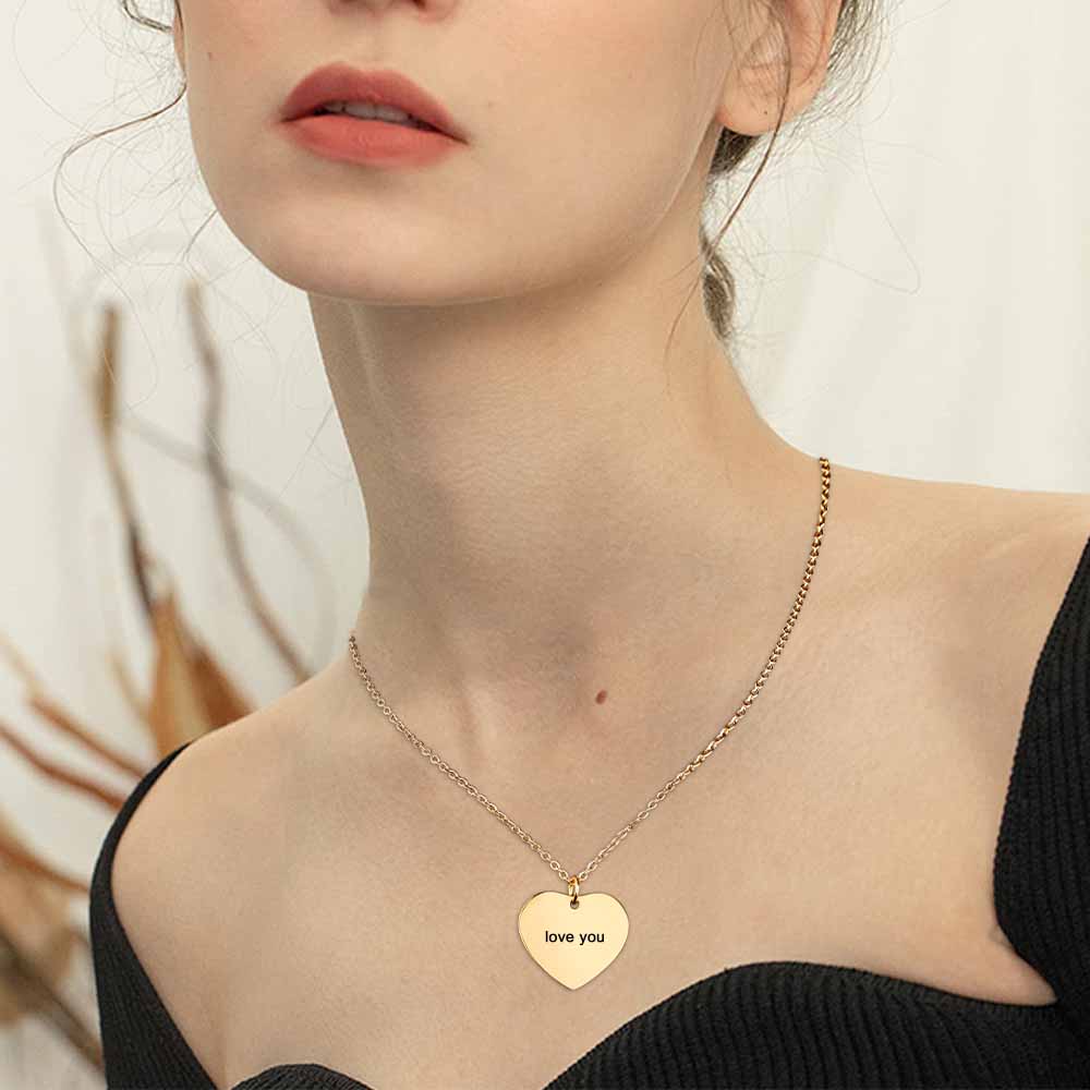 心形项链 (钛钢) 图文定制设计