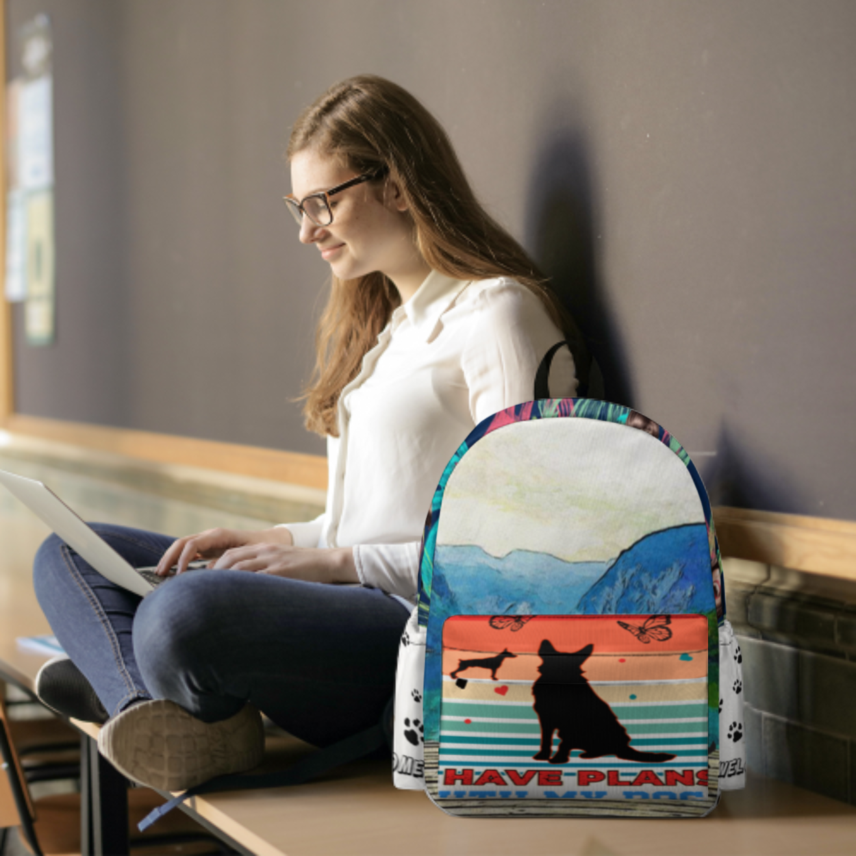 半印书包图文定制设计 (多面不同图)