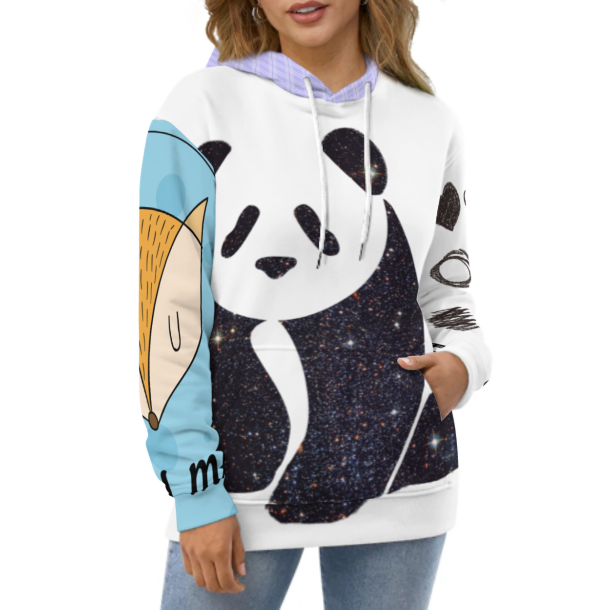 双层帽全印成人卫衣 (男女通用款) 图文定制设计