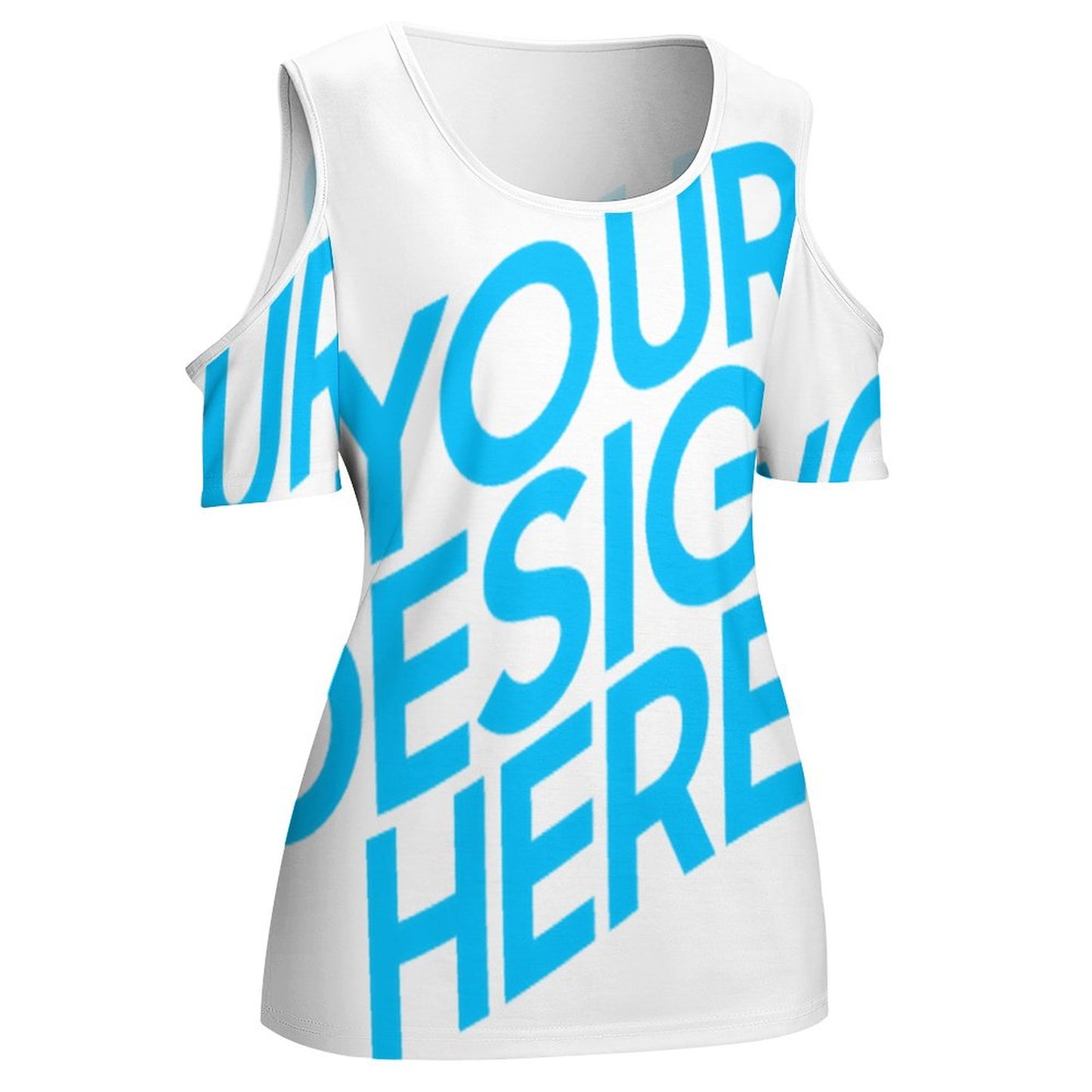 露肩U领短袖上衣 ACT (单图) 图文定制设计