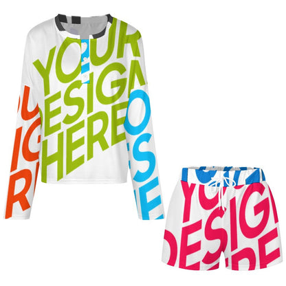 女士扣领睡衣套装203 (多图) 图文定制设计