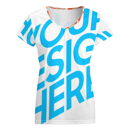 女式V领短袖T恤VT (单图) 图文定制设计