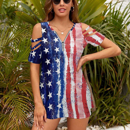 BE拉链露肩上衣 (单图) 图文定制设计