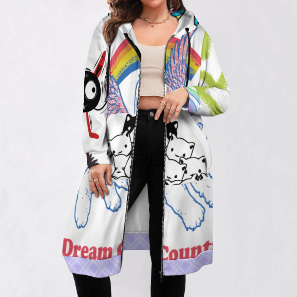 长款连帽长袖卫衣SDS002 (多图) 图文定制设计