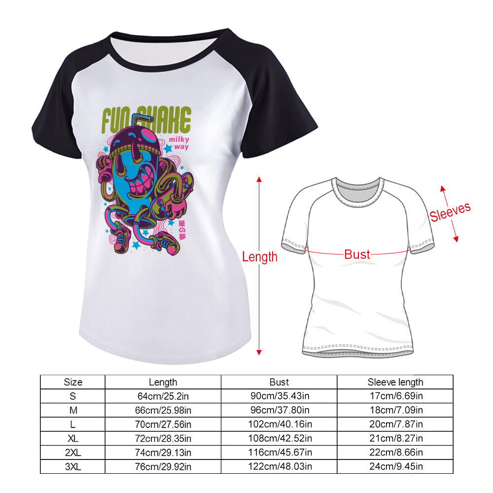 女款短袖插肩T图文定制设计