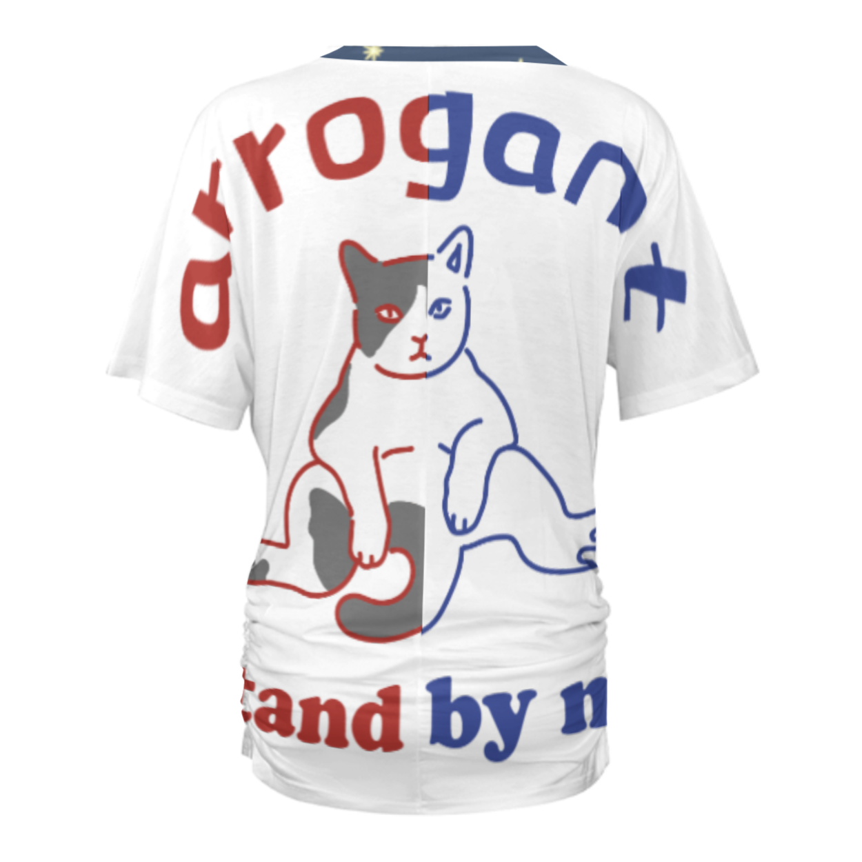 V领褶皱T恤BHT (多图) 图文定制设计