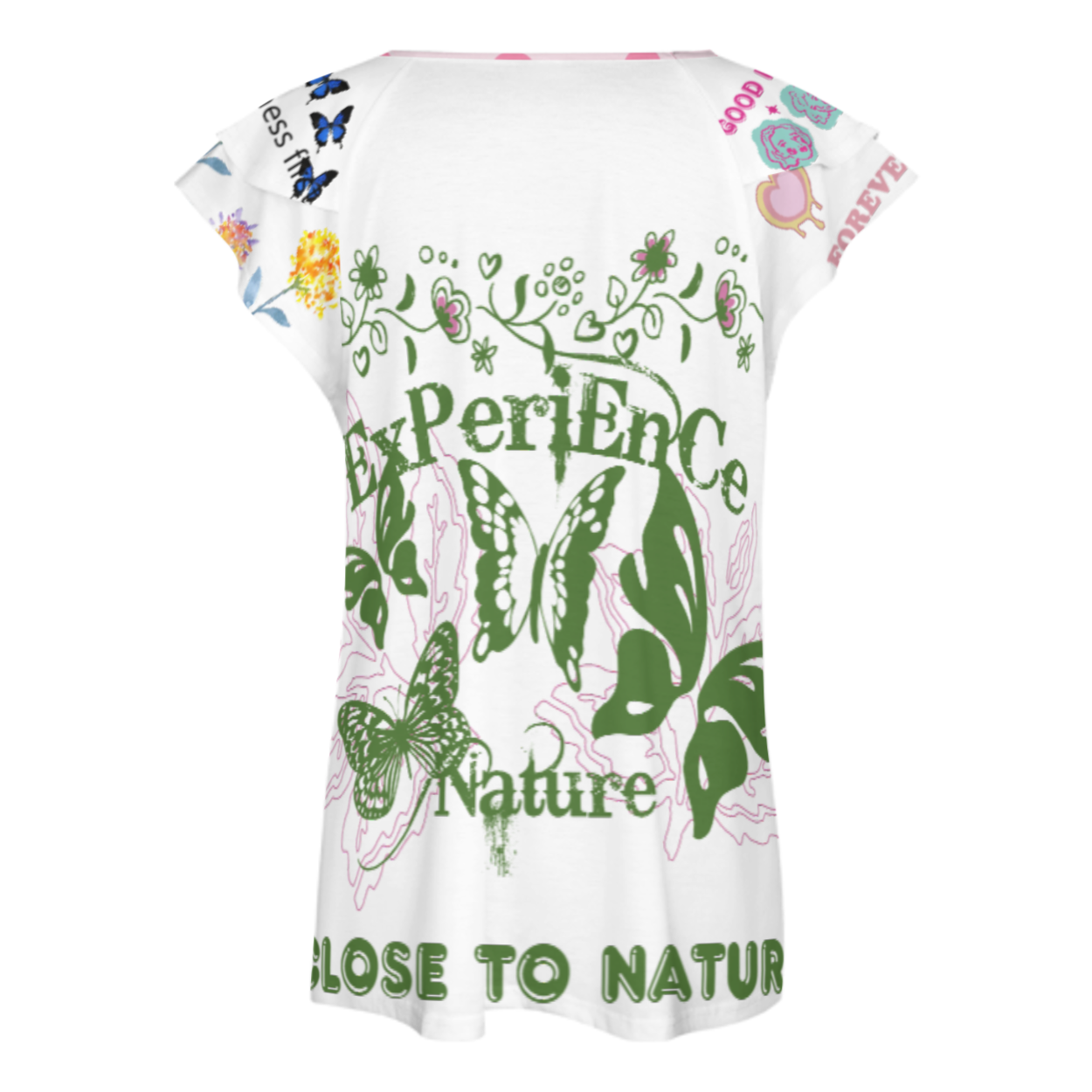 荷叶边短袖V领T恤BUT (多图) 图文定制设计