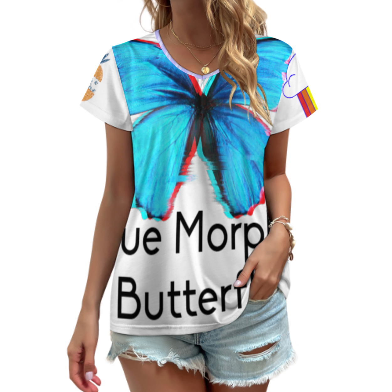 女式V领短袖T恤VT (多图) 图文定制设计