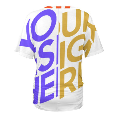 V领褶皱T恤BHT (多图) 图文定制设计