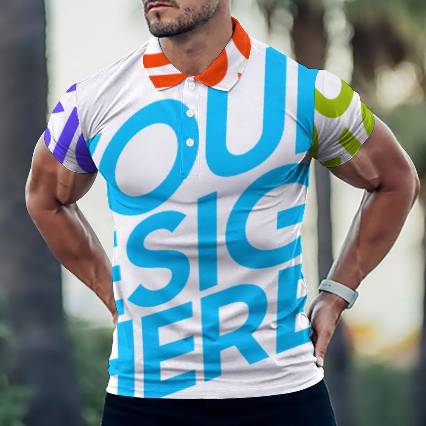 男款欧码POLO直筒衫B612 (多图) 图文定制设计