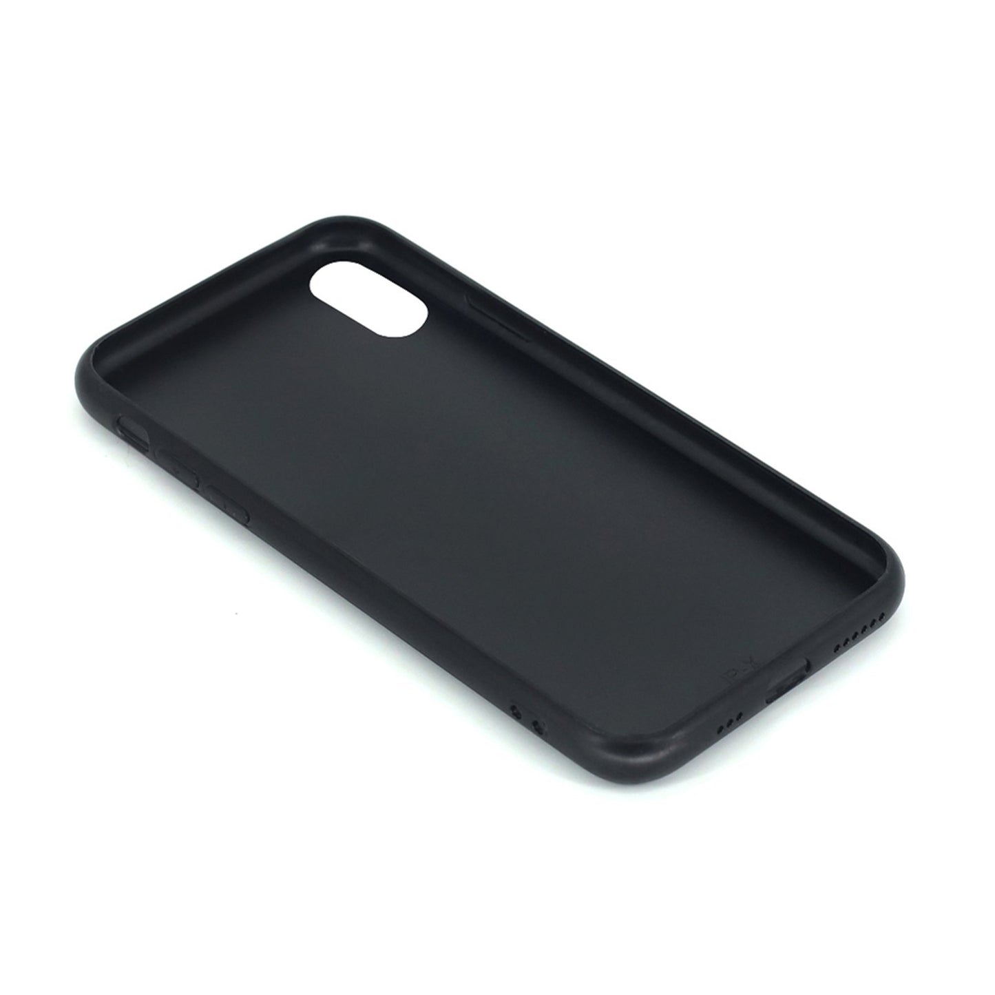 iPhone XS黑色TPU玻璃手机壳图文定制设计