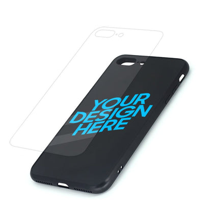 Iphone 7p/8P黑色TPU玻璃壳图文定制设计