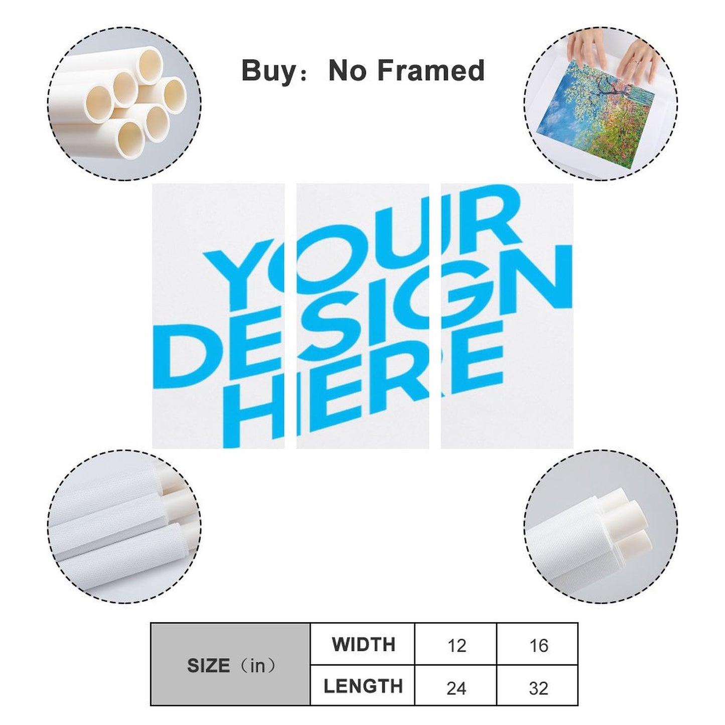 挂画—三联单图 (竖版1:2) 图文定制设计