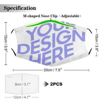 成人带滤芯口罩 (2个异图) 图文定制设计