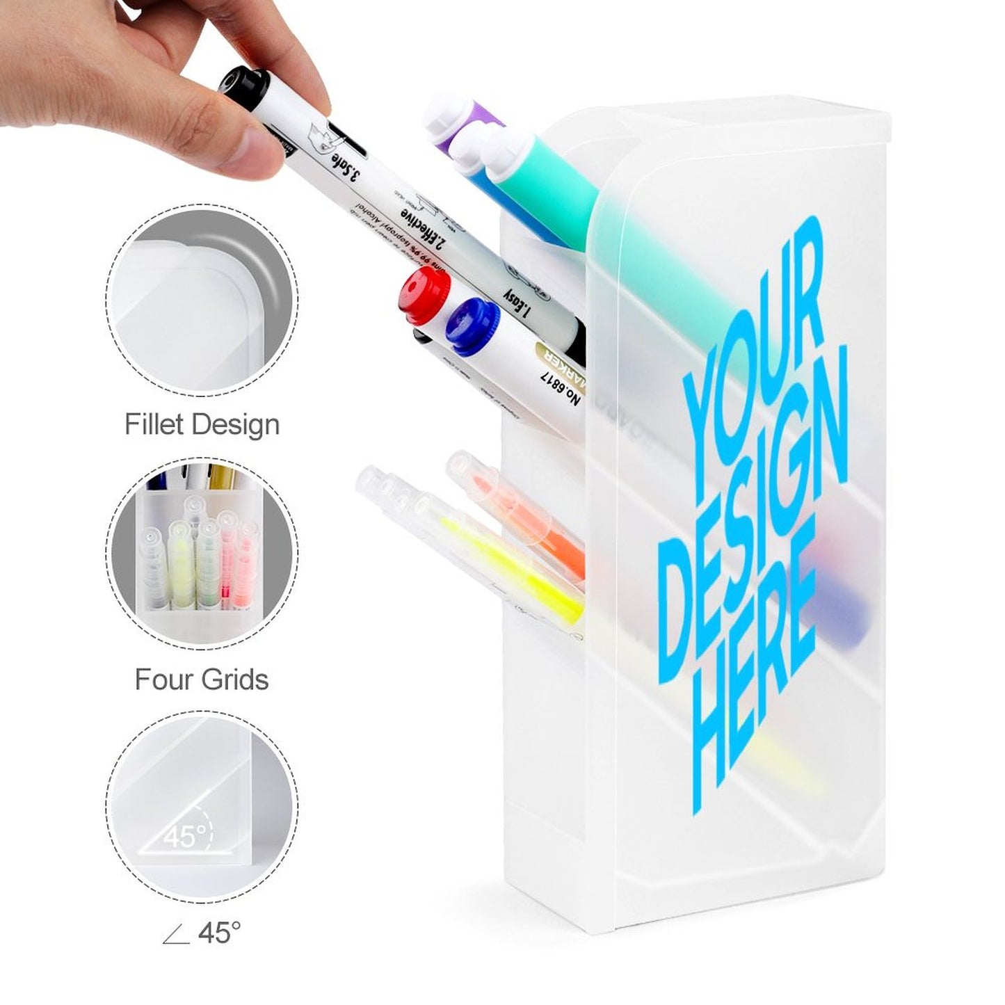 斜插式笔筒图文定制设计