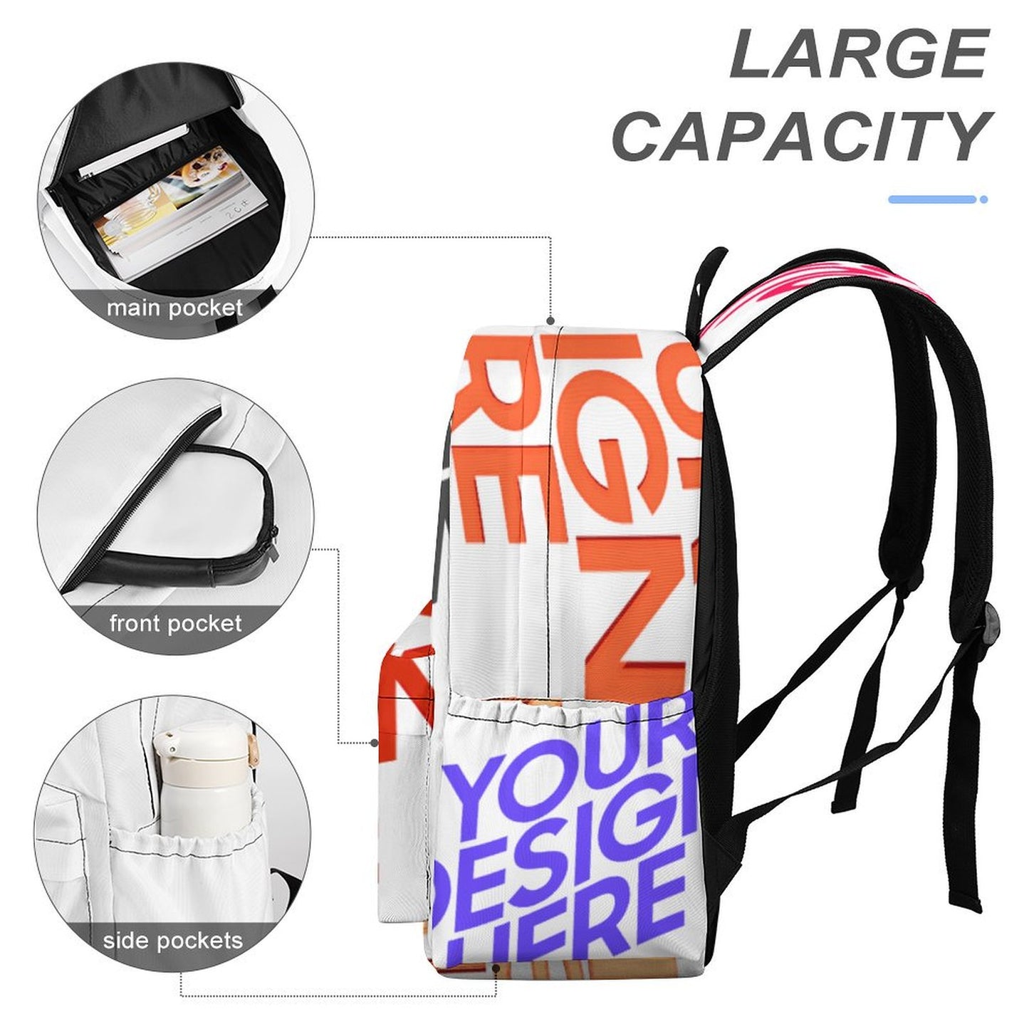 半印书包图文定制设计 (多面不同图)