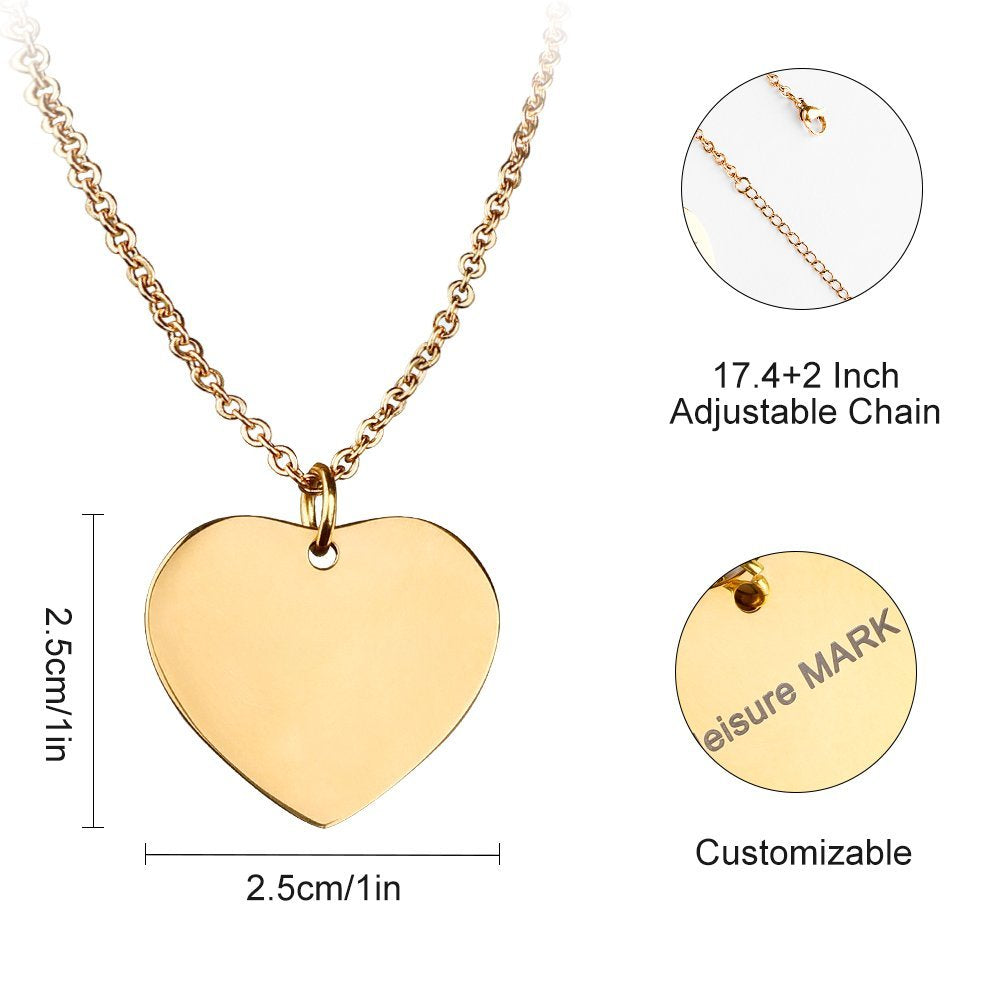 心形项链 (钛钢) 图文定制设计