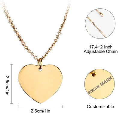 心形项链 (钛钢) 图文定制设计