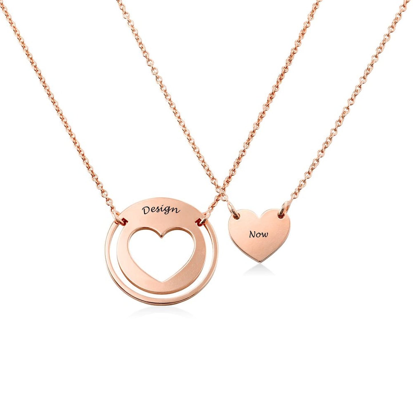 心形情侣项链X0045图文定制设计