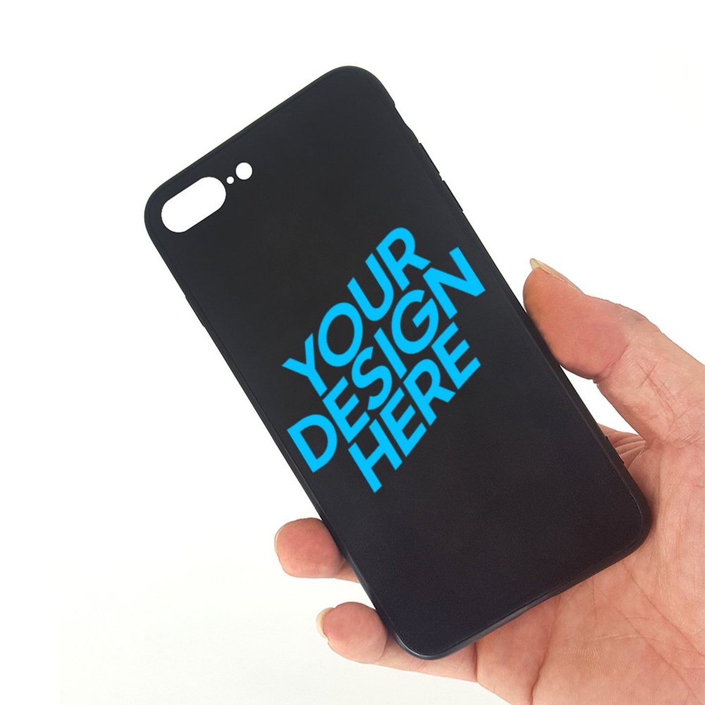 Iphone 7p/8P黑色TPU玻璃壳图文定制设计